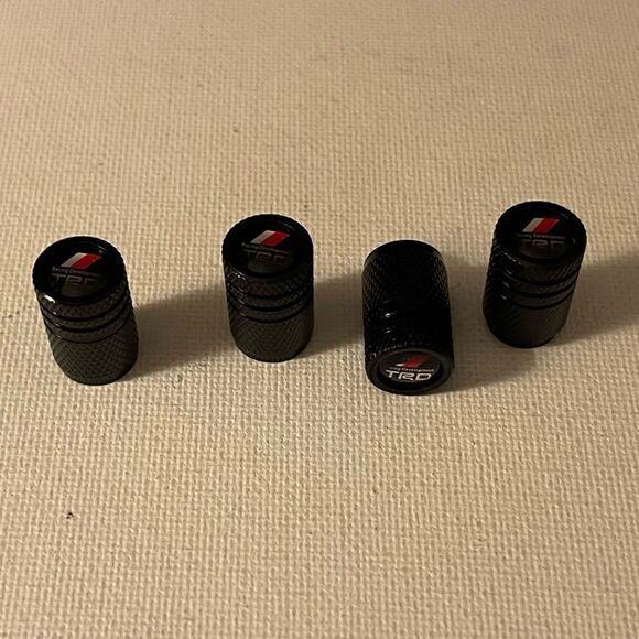 Toyota TRD valve Stem caps in Black set of 4 NWT - Picture 2 of 4
